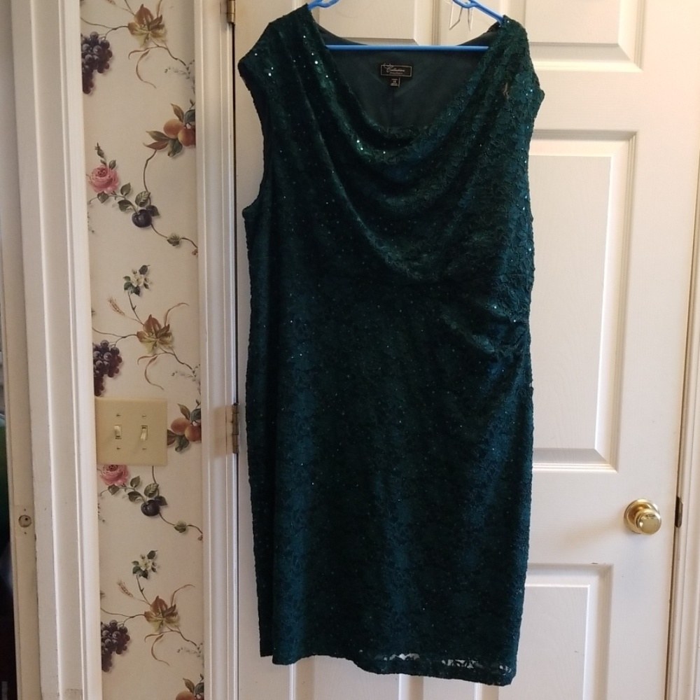 Green Sparkling Lace Dress
